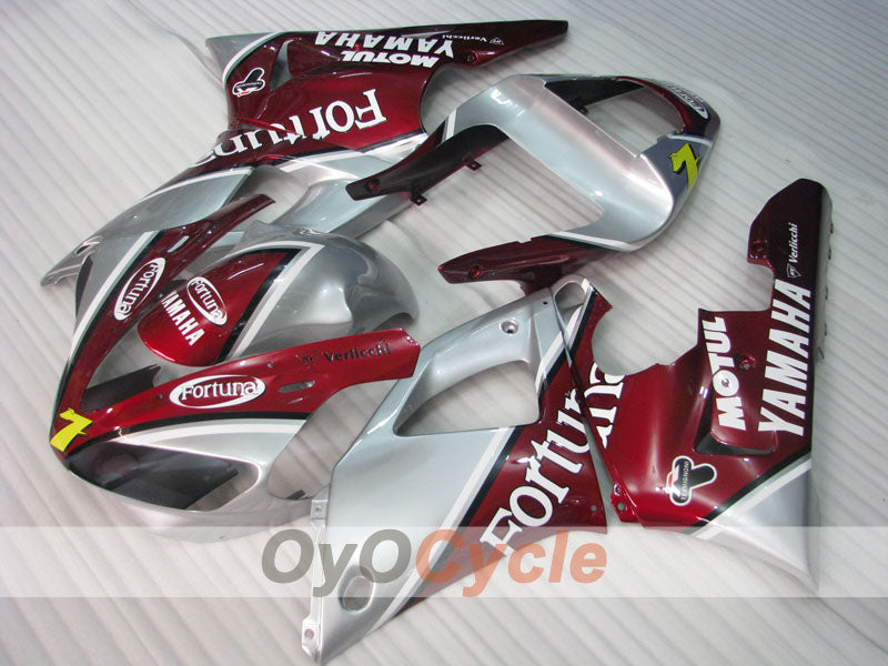 Injection Fairing kit for 00-01 YZF-R1 - Red, Silver - Fortuna #OYO87905742 Secondary image