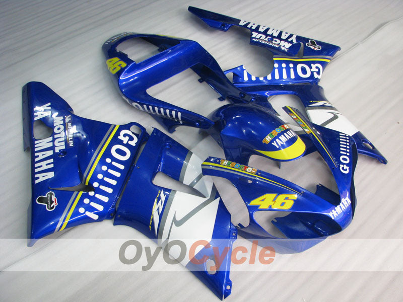 Injection Fairing kit for 00-01 YZF-R1 - Blue, White - GO!!!!!!!, MOTUL #OYO87905743 Main image