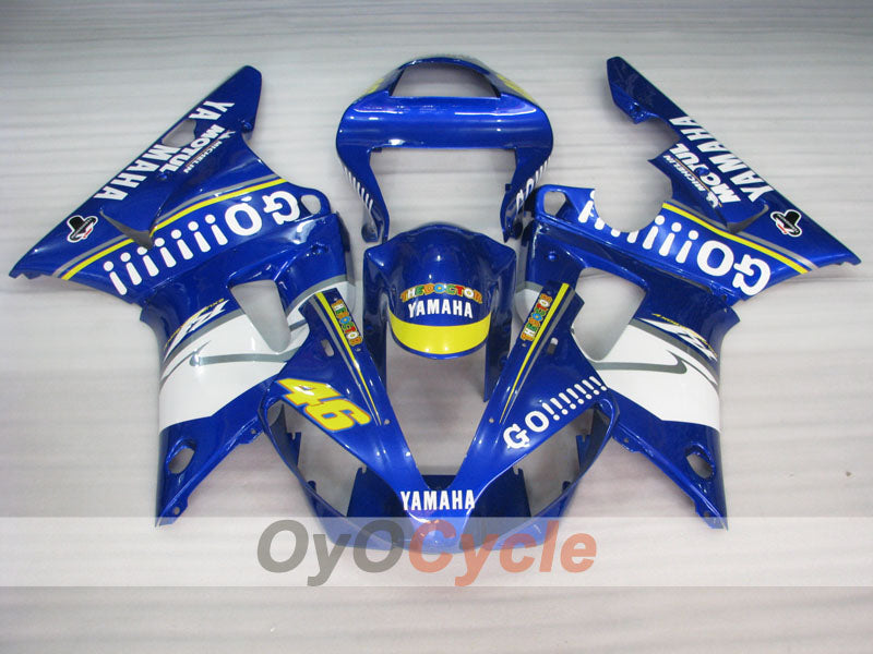 Injection Fairing kit for 00-01 YZF-R1 - Blue, White - GO!!!!!!!, MOTUL #OYO87905743