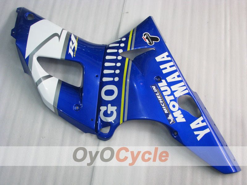 Injection Fairing kit for 00-01 YZF-R1 - Blue, White - GO!!!!!!!, MOTUL #OYO87905743