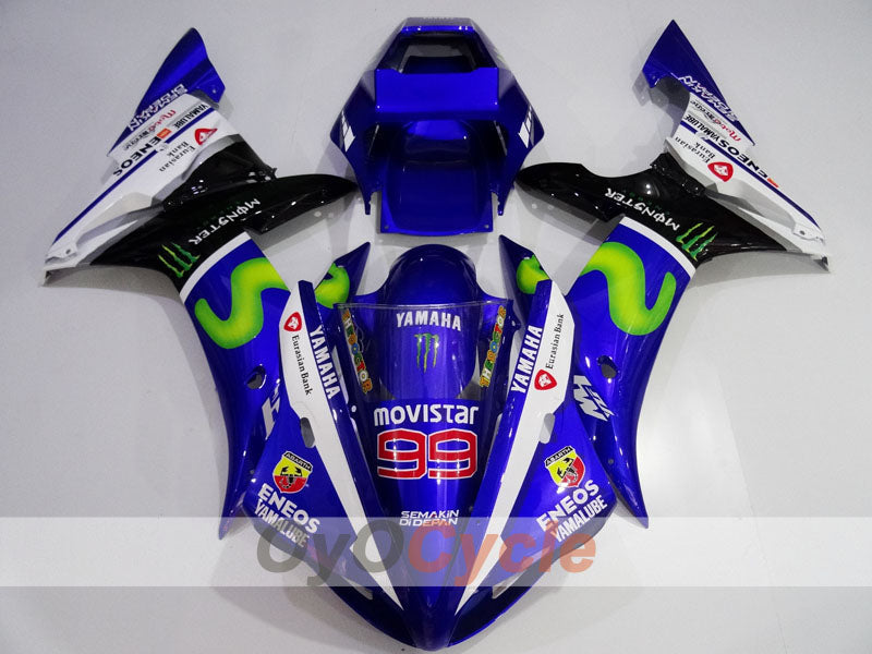 Injection Fairing kit for 02-03 YZF-R1 - Blue, White, Black - Monster #OYO87905763