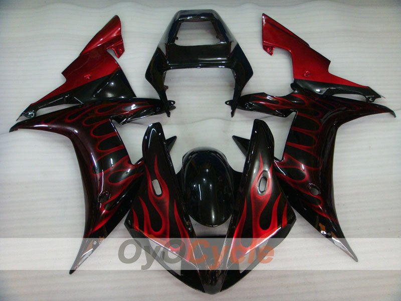 Injection Fairing kit for 02-03 YZF-R1 - Red, Black - Flame #OYO87905765 Secondary image