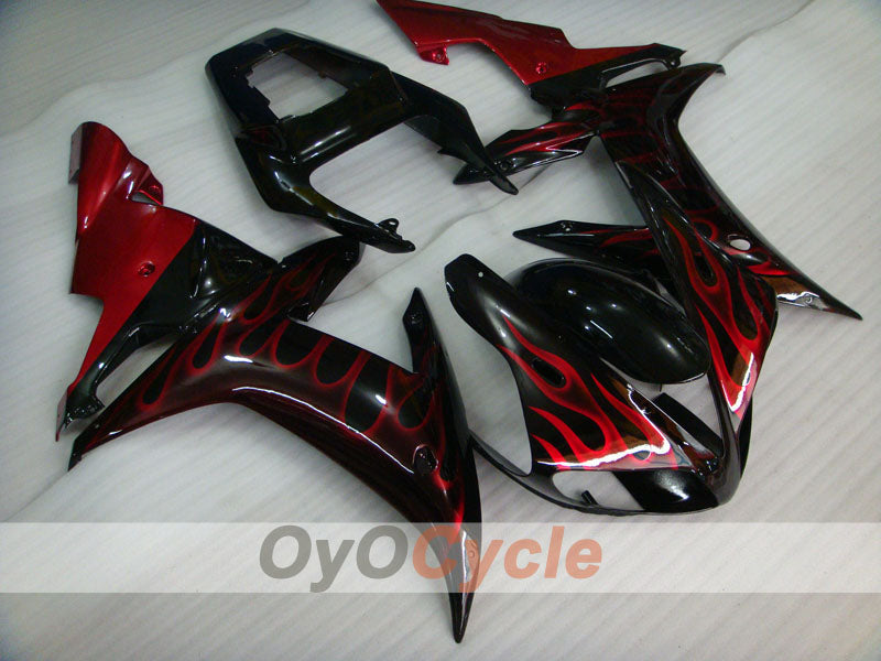 Injection Fairing kit for 02-03 YZF-R1 - Red, Black - Flame #OYO87905765 Main image