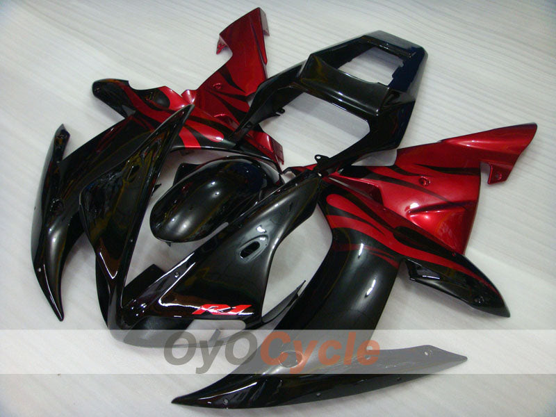 Injection Fairing kit for 02-03 YZF-R1 - Red, Black - Flame #OYO87905766