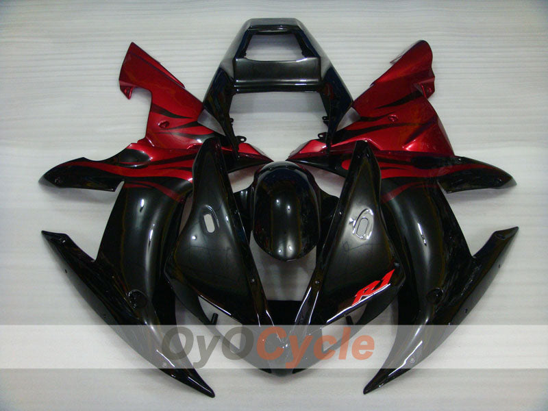 Injection Fairing kit for 02-03 YZF-R1 - Red, Black - Flame #OYO87905766