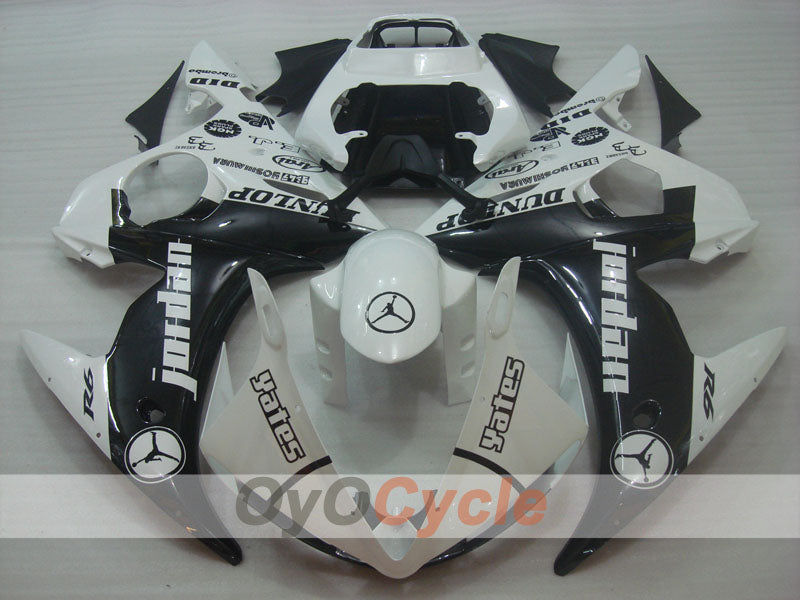 Injection Fairing kit for 03-04 YZF-R6 - White, Black - Jordan #OYO87905794