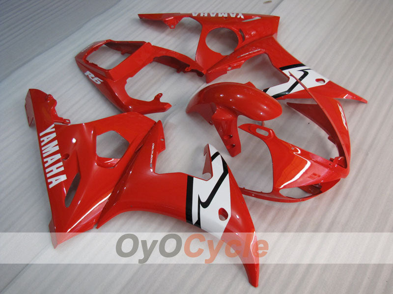 Injection Fairing kit for 03-04 YZF-R6 - Red, White - Factory Style #OYO87905802