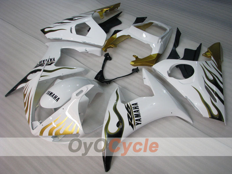 Injection Fairing kit for 05 YZF-R6 - White, Gold - Factory Style, Customize #OYO87905849