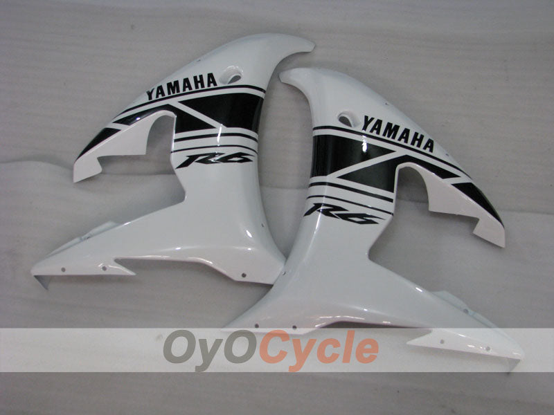 Injection Fairing kit for 03-04 YZF-R6 - White, Black - Factory Style #OYO87905808