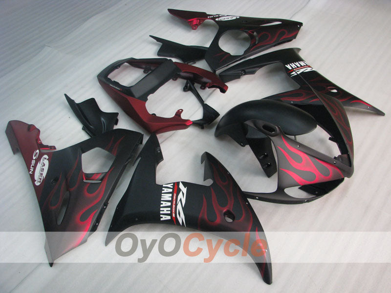 Injection Fairing kit for 03-04 YZF-R6 - Red, Black, Matte - Flame #OYO87905812