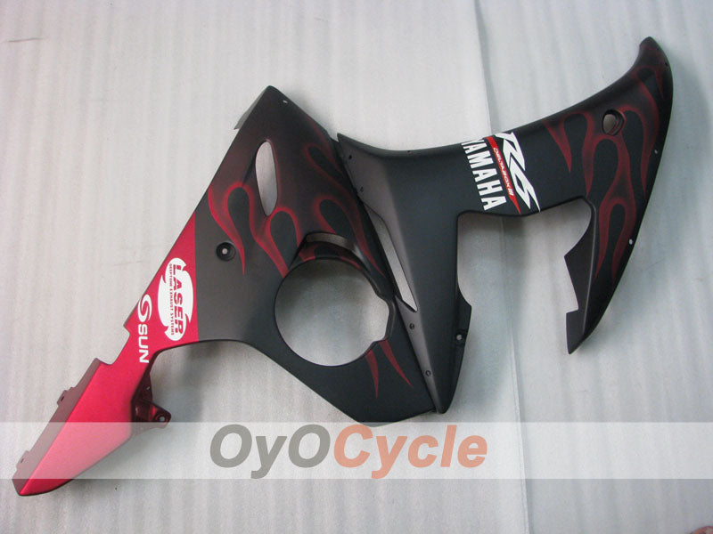 Injection Fairing kit for 05 YZF-R6 - Red, Black, Matte - Flame #OYO87905856