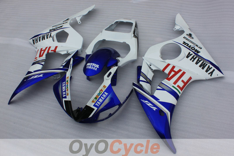 Injection Fairing kit for 03-04 YZF-R6 - Blue, White - FIAT, MOTUL #OYO87905825