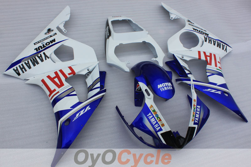 Injection Fairing kit for 03-04 YZF-R6 - Blue, White - FIAT, MOTUL #OYO87905825