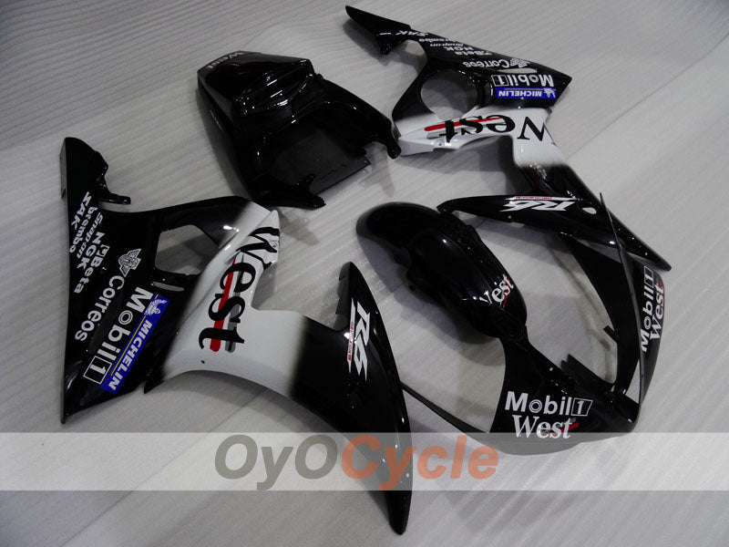 Injection Fairing kit for 05 YZF-R6 - White, Black - West #OYO87905876 Secondary image