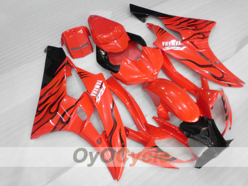 Injection Fairing kit for 06-07 YZF-R6 - Red, Black - Flame #OYO87905878