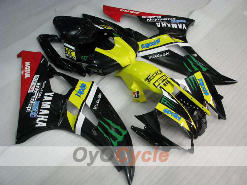Injection Fairing kit for 06-07 YZF-R6 - Red, Yellow, Black - Monster #OYO87905879