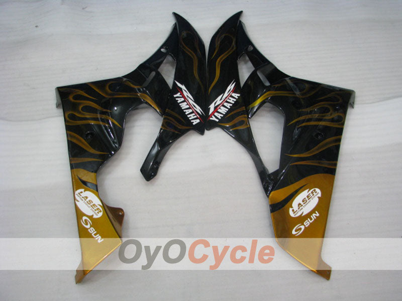 Injection Fairing kit for 06-07 YZF-R6 - Black, Gold - Flame #OYO87905884