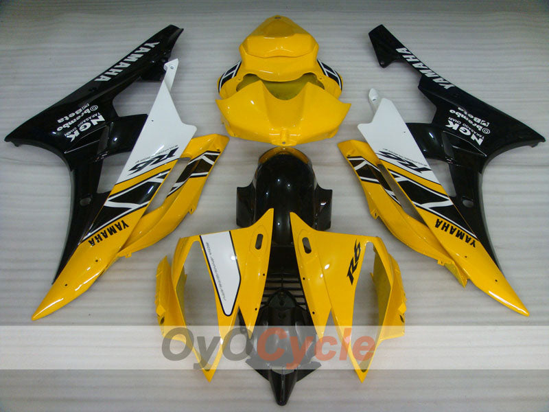 Injection Fairing kit for 06-07 YZF-R6 - Yellow, Black - MOTUL #OYO87905920