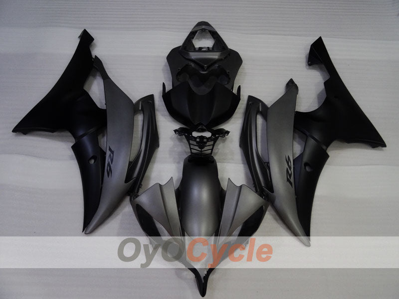 Injection Fairing kit for 08-16 YZF-R6 - Black, Grey, Matte - Factory Style #OYO87905927