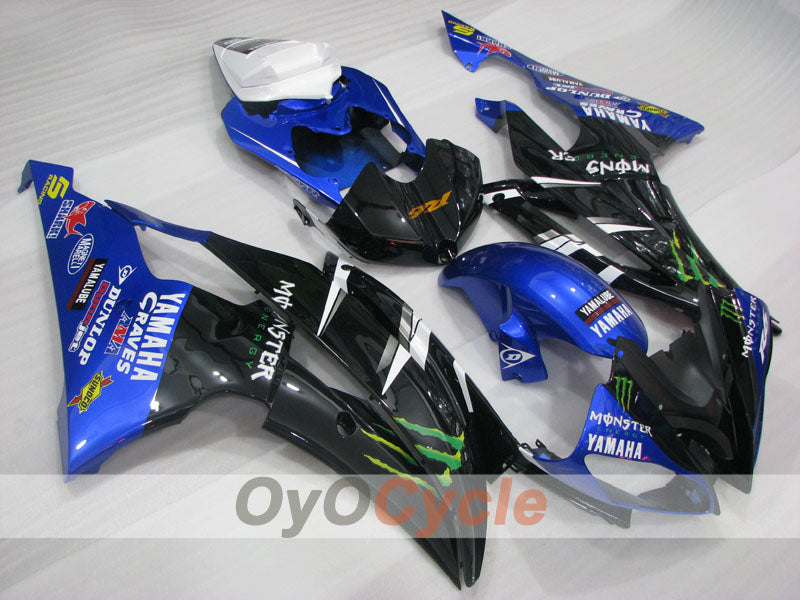 Injection Fairing kit for 08-16 YZF-R6 - Blue, Black - Monster #OYO87905932
