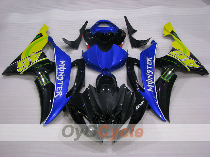 Injection Fairing kit for 08-16 YZF-R6 - Blue, Black - Monster #OYO87905933