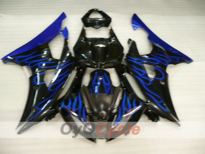 Injection Fairing kit for 08-16 YZF-R6 - Blue, Black - Flame #OYO87905942 Secondary image