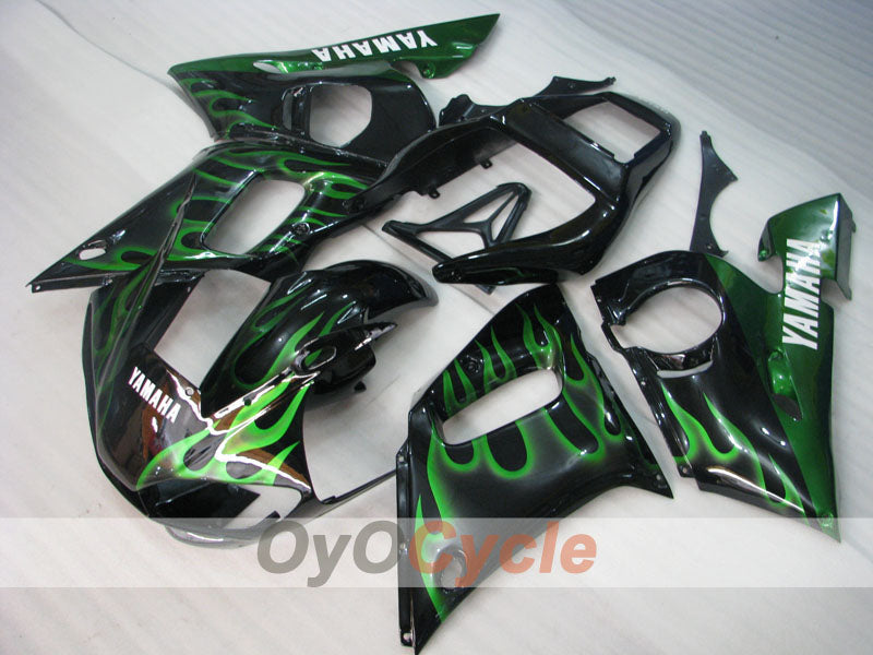 Injection Fairing kit for 98-02 YZF-R6 - Green, Black - Flame #OYO87905977