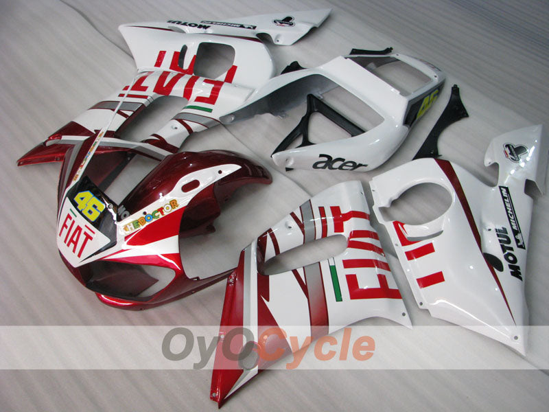 Injection Fairing kit for 98-02 YZF-R6 - Red, White - FIAT #OYO87906004