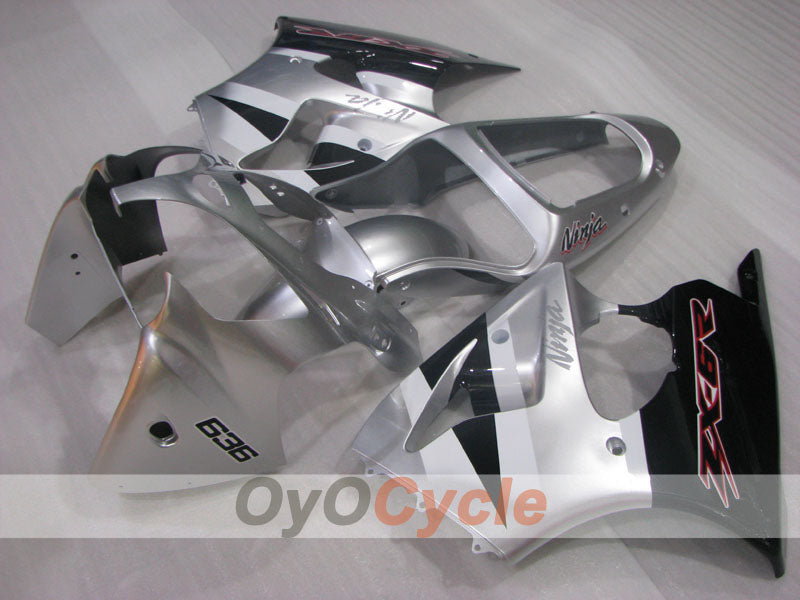 Injection Fairing kit for 00-02 NINJA ZX-6R - Black, Silver - Factory Style #OYO87906022