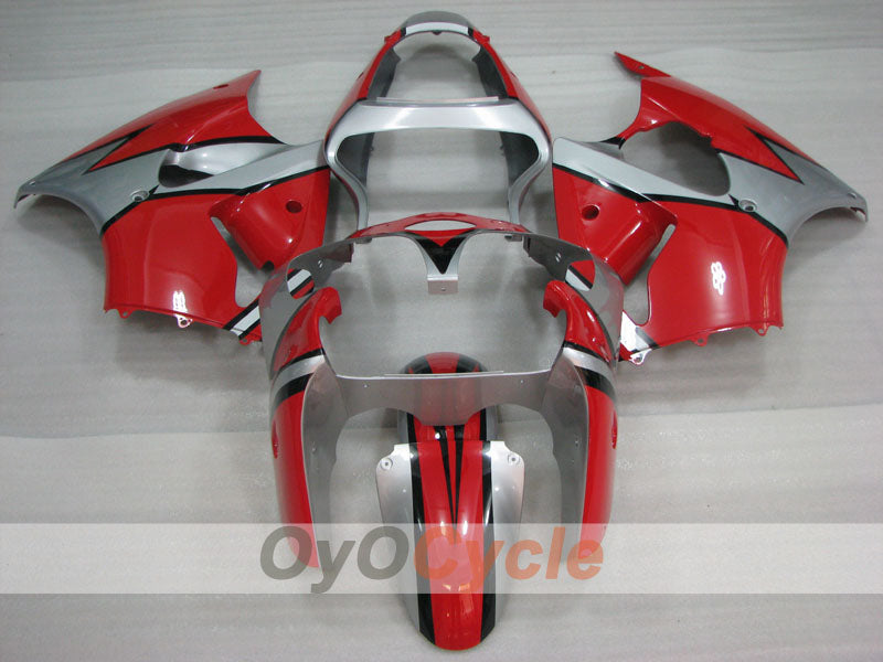 Injection Fairing kit for 00-02 NINJA ZX-6R - Red, Black, Silver - Factory Style #OYO87906024