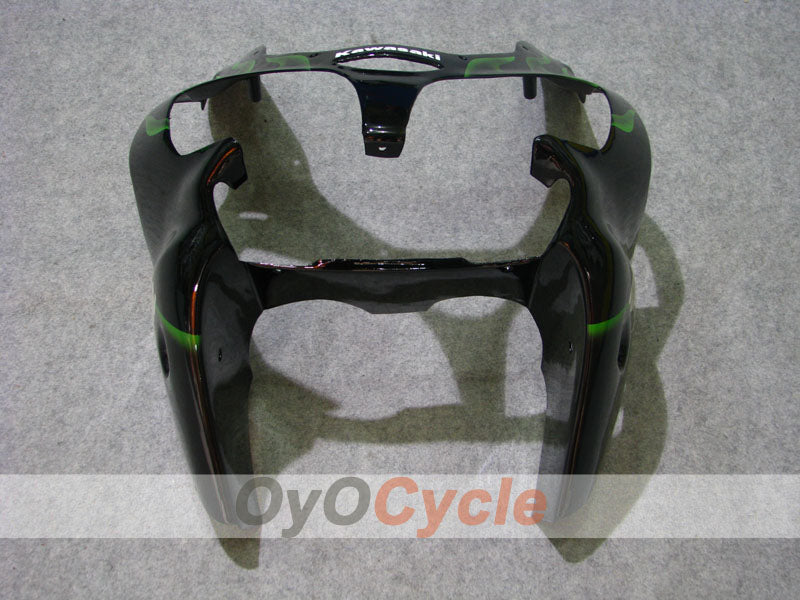 Injection Fairing kit for 00-02 NINJA ZX-6R - Green, Black - Flame #OYO87906025
