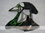 Injection Fairing kit for 00-02 NINJA ZX-6R - Green, Black - Flame #OYO87906025