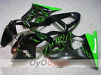 Injection Fairing kit for 00-02 NINJA ZX-6R - Green, Black - Flame #OYO87906025