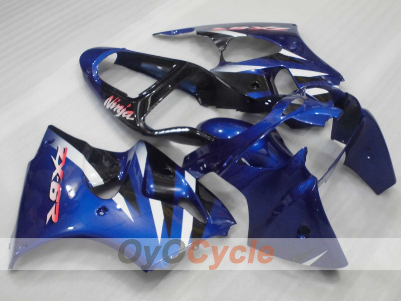 Injection Fairing kit for 00-02 NINJA ZX-6R - Blue, White, Black - Factory Style #OYO87906029 Main image