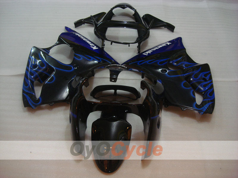 Injection Fairing kit for 00-02 NINJA ZX-6R - Blue, Black - Flame #OYO87906033