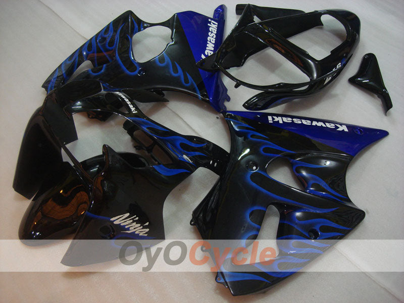 Injection Fairing kit for 00-02 NINJA ZX-6R - Blue, Black - Flame #OYO87906033