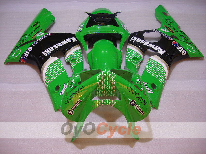 Injection Fairing kit for 03-04 NINJA ZX-6R - Green, Black - Nakano #OYO87906045 Secondary image