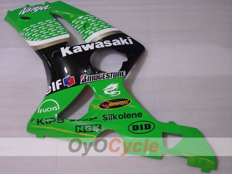 Injection Fairing kit for 03-04 NINJA ZX-6R - Green, Black - Nakano #OYO87906045