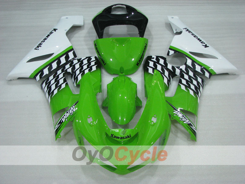 Injection Fairing kit for 05-06 NINJA ZX-6R - Green, White - Factory Style #OYO87906047