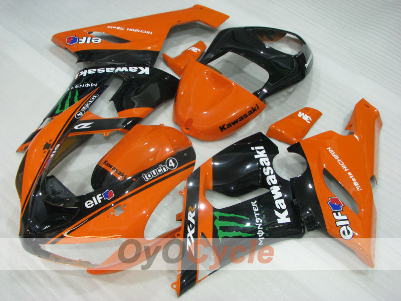 Injection Fairing kit for 05-06 NINJA ZX-6R - Orange, Black - Monster #OYO87906048