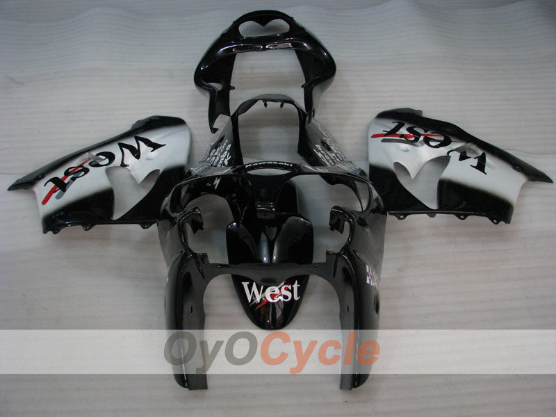 Fairing kit for 00-01 NINJA ZX-9R - White, Black - West #OYO87906064 Secondary image