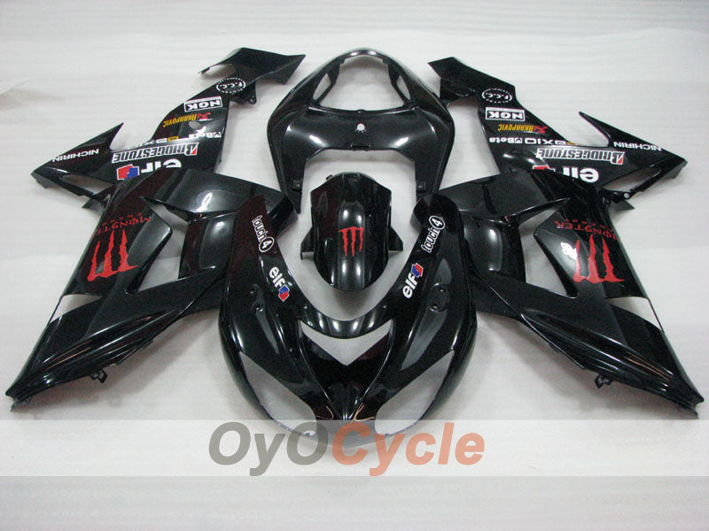 Injection Fairing kit for 06-07 NINJA ZX-10R - Black - Monster #OYO87906095 Secondary image