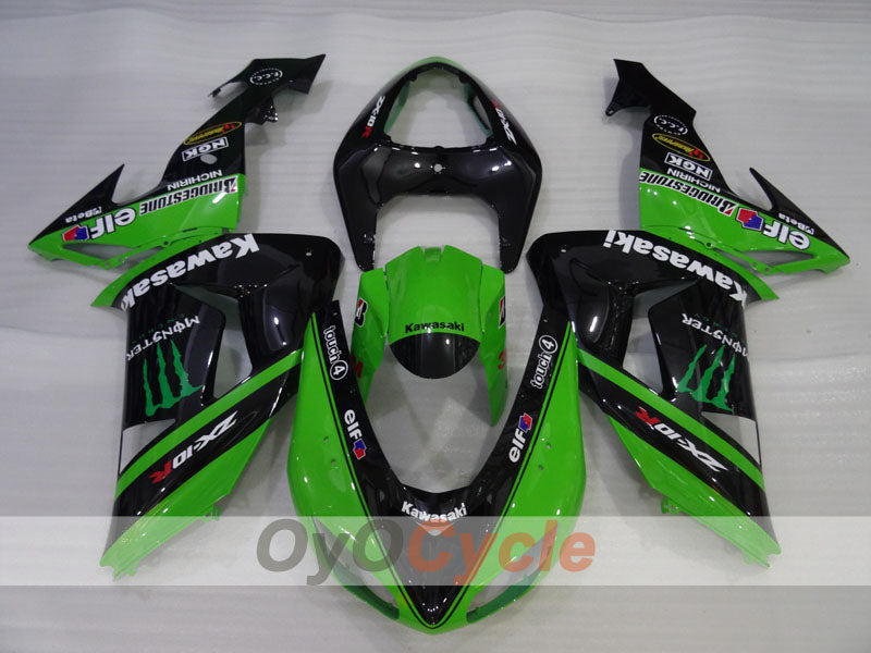 Injection Fairing kit for 06-07 NINJA ZX-10R - Green, Black - Monster #OYO87906099 Secondary image
