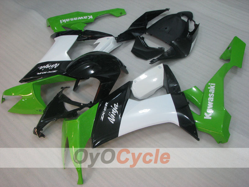 Injection Fairing kit for 08-10 NINJA ZX-10R - Green, White, Black - Factory Style #OYO87906107 Main image