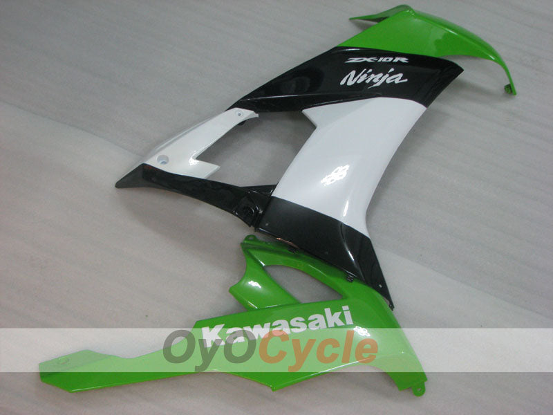Injection Fairing kit for 08-10 NINJA ZX-10R - Green, White, Black - Factory Style #OYO87906107