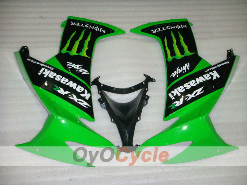 Injection Fairing kit for 08-10 NINJA ZX-10R - Green, Black - Monster #OYO87906112