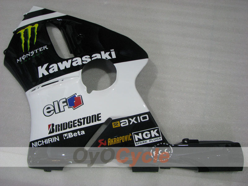 Injection Fairing kit for 00-01 NINJA ZX-12R - White, Black - Monster #OYO87906116