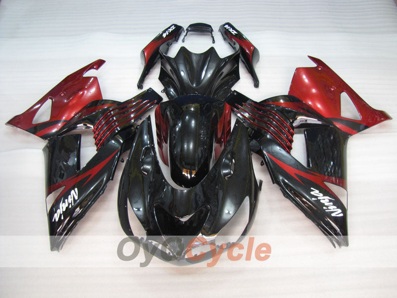 Injection Fairing kit for 06-11 NINJA ZX-14R - Red Wine Color, Black - Factory Style #OYO87906126
