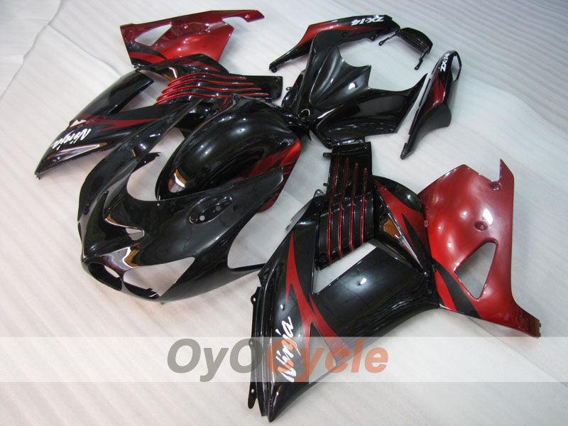 Injection Fairing kit for 06-11 NINJA ZX-14R - Red Wine Color, Black - Factory Style #OYO87906126