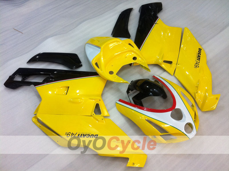 Injection Fairing kit for 03-04 Ducati 749 - Yellow, White, Black - Factory Style #OYO87906130 Main image